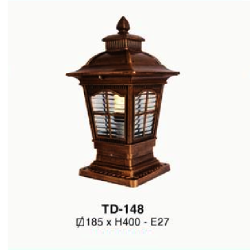 EU - TD - 148: Đèn gắn đầu trụ - KT: 185mm x 185mm x H400mm - Bóng đèn E27 x 1