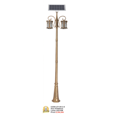 CODE: ZY149 -2-9: Đèn trụ sân vườn NLMT 2 tay