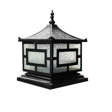 HF - 014A: Đèn gắn đầu trụ - KT: 250mm x 250mm x H300mm - Bóng đèn E27 x 1