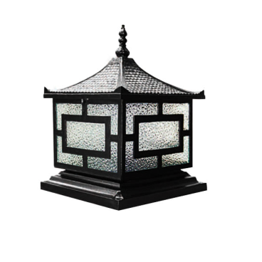 HF - 014B: Đèn gắn đầu trụ - KT: 300mm x 300mm x H350mm - Bóng đèn E27 x 1