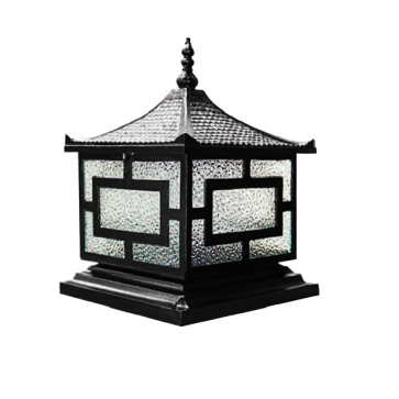 HF - 014C: Đèn gắn đầu trụ - KT: 350mm x 350mm x H400mm - Bóng đèn E27 x 1