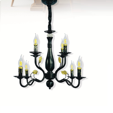 3- DC14T8: Đèn chùm nến 8 tay - KT:Ø650mm x H450mm - Bóng đèn E14 x 8 bóng