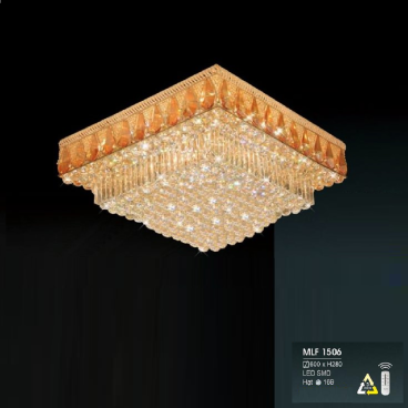 H - MLF 1506: Đèn mâm gắn trần LED Phale - KT: L600mm x W600mm x H280mm - Đèn LED SMD đổi màu - Remote