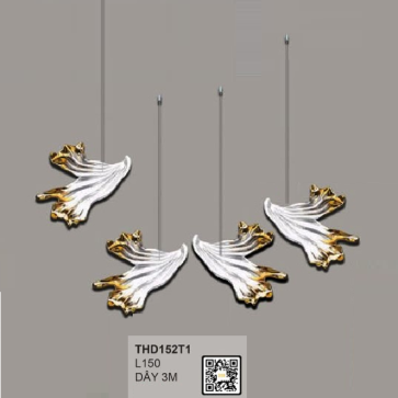 35 - THD152T1: Thả đơn chao Thủy tinh - KT: L150mm - Dây dài 3000mm