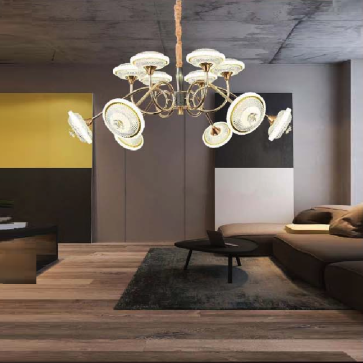 VE - T - 1559/6+6: Đèn chùm LED 12 tay - KT: Ø940mm x H1000mm - Đèn LED đổi 3 màu