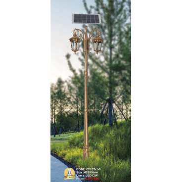 CODE: ZY157 -1-9: Đèn trụ sân vườn NLMT 2 tay