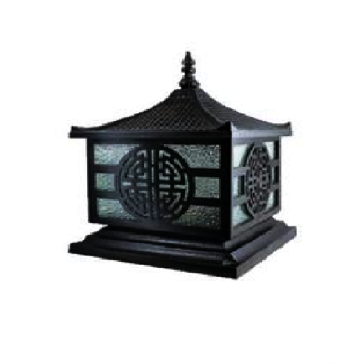 HF - 015B: Đèn gắn đầu trụ - KT: 300mm x 300mm x H350mm - Bóng đèn E27 x 1