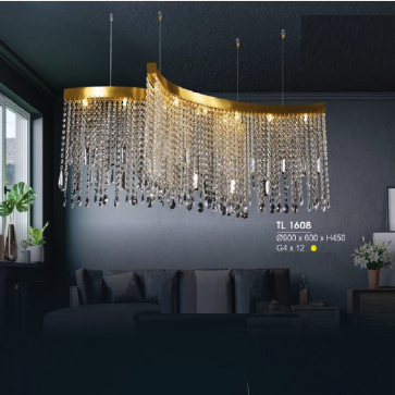 HF - TL 1608: Đèn thả Phale LED - KT: Ø900mm x W600mm x H450mm- Đèn LED G4 x 12 bóng ánh sáng vàng