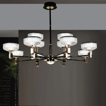 S - CL 1663/8+4: Đèn chùm  LED 12 Tay - KT: Ø950mm x H450mm - Đèn LED 225W ánh sáng đổi 3 màu