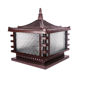 HF - 016C: Đèn gắn đầu trụ - KT: 300mm x 300mm X H350mm - Bóng đèn E27 x 1