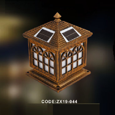 CODE: ZX19 - 044: Đèn gắn đầu trụ NLMT - KT: 300mm x H300mm - Đèn LED