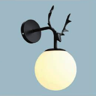 AN - VB - 1755/1 BK: Đèn gắn tường chao quả bi - KT: L150mm x H300mm - Bóng đèn E27 x 1 bóng