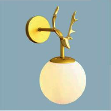 AN - VB -1755/1 GD: Đèn gắn tường chao quả bi - KT: L150mm x H300mm - Bóng đèn E27 x 1 bóng