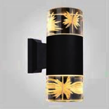 AN - NT - 1776CR/BK: Đèn gắn tường ngoài trời - KT: Ø90mm x H210mm - Đèn LED ánh sáng vàng 3500K