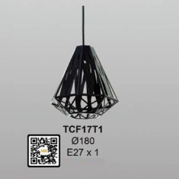 TCF17T1: Đèn thả đơn - KT: 180mm - Đèn E27 x 1 bóng