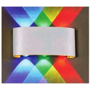 EU - CN - 184: Đèn gắn tường LED  - KT: L180mm x W40mm x H100mm - Đèn LED 6 x 1W ánh sáng ánh sáng màu