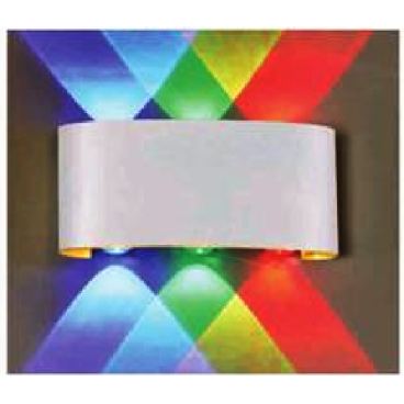EU - CN - 184: Đèn gắn tường LED  - KT: L180mm x W40mm x H100mm - Đèn LED 6 x 1W ánh sáng ánh sáng màu