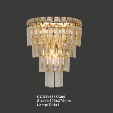 CODE: 1855/300: Đèn gắn tường Phale - KT: Ø300mm x H370mm - Bóng đen E14 x 3 bóng