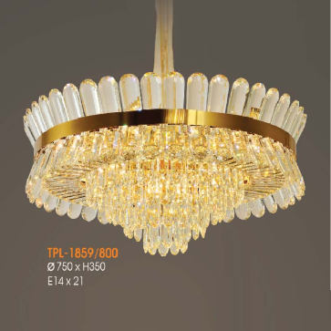 VE - TPL - 1859/800: Đèn thả Phale - KT: Ø750 x H350mm - Đèn chân E14 x 21 bóng