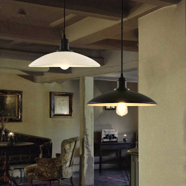 THCN 18D - 20: Đèn thả đơn, chao trắng/đen - KT: Ø320mm x H900mm - Bóng đèn E27 x 1 bóng