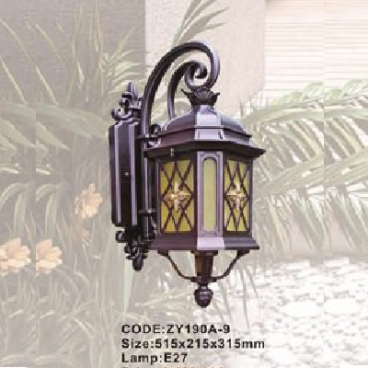CODE: ZY190A-9: Đèn gắn tường ngoài trời - KT: 515mm x 215mm x 315mm - Đèn E27 x 1 bóng