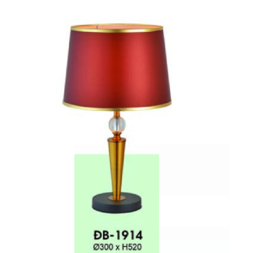HF - ĐB - 1914: Đèn bàn/đèn đầu giường chóa đỏ - KT: Ø300mm x H520mm - Bóng đèn E27 x 1 bóng