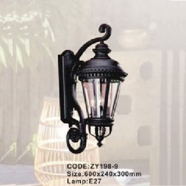 CODE: ZY198-9: Đèn gắn tường ngoài trời - KT: 600mm x 240mm x 300mm - Đèn E27 x 1 bóng