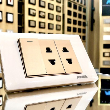 Bộ ổ cắm đôi 2 chấu + 1 contac 1 chiều