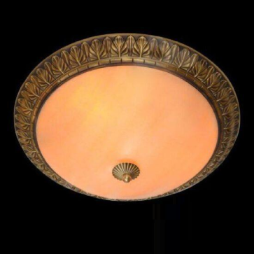 VE - MĐ - 201M: Đèn áp trần đồng chao đá - KT: Ø400mm - Bóng đèn E27 x 3 bóng