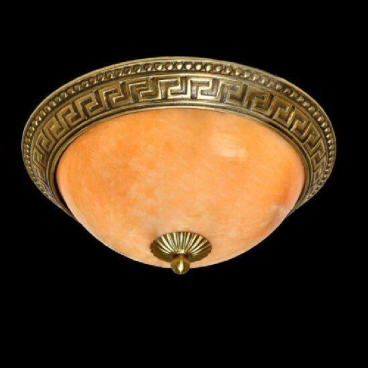 VE - MĐ - 202M: Đèn áp trần đồng chao đá - KT: Ø370mm - Bóng đèn E27 x 3 bóng