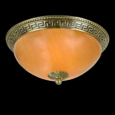 VE - MĐ - 202S: Đèn áp trần đồng chao đá - KT: Ø300mm - Bóng đèn E27 x 2 bóng