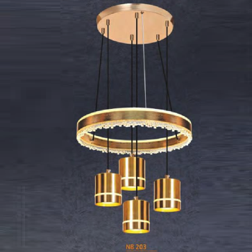 NB 203:  Đèn thả LED 4 bóng - KT: Ø400mm x H600mm - Đèn LED ánh sáng đổi 3 màu