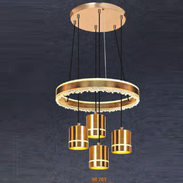 NB 203:  Đèn thả LED 4 bóng - KT: Ø400mm x H600mm - Đèn LED ánh sáng đổi 3 màu