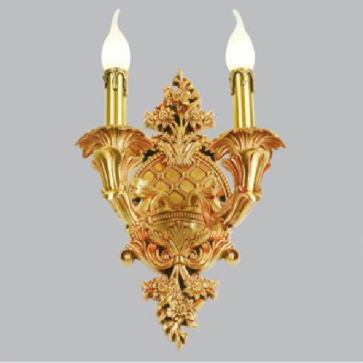 SN - VĐ 2035/2: Đèn vách đồng đôi, bóng đèn nến - KT: Ø350mm x H380mm - Đèn chân E14 x 2 bóng