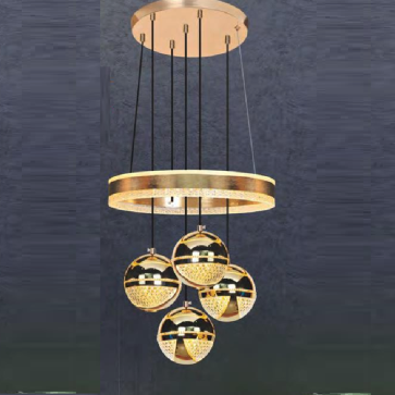 NB 204: Đèn thả LED 4 bóng - KT: Ø450mm x H600mm - Đèn LED ánh sáng đổi 3 màu