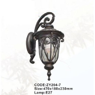 CODE: ZY204-7: Đèn gắn tường ngoài trời - KT: 470mm x 180mm x 230mm - Đèn E27 x 1 bóng