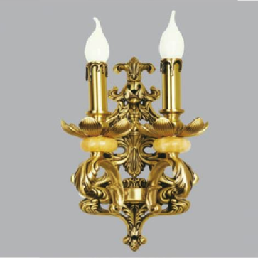 SN - VĐ  2050/2: Đèn vách đồng đôi, bóng đèn nến - KT: Ø215mm x H370mm - Đèn chân E14 x 2 bóng