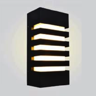 AN - VL - 209: Đèn gắn tường ngoài trời - KT: L120mm x W80mm X H265mm - Đèn LED 12W, ánh sáng vàng