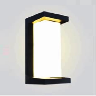 AN - VL - 213: Đèn gắn tường ngoài trời - KT: L125mm x W125mm X H260mm - Đèn LED 12W, ánh sáng vàng