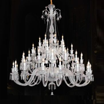 CNQT - 216: Đèn chùm nến Phale K9 48 tay - KT: Ø1450mm x H2100mm - Bóng đèn nến E14 x 48 bóng