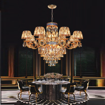 NC21859/8: Đèn chùm Phale 8 tay - KT: Ø850mm x H600mm + 500mm -  Bóng đèn chân E14 x 17 bóng