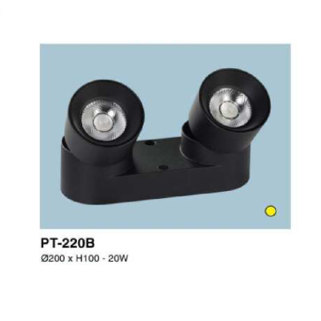 PT - 220B: Đèn rọi đôi - KT: Ø200mm x H100mm - Đèn LED 20W ánh sáng vàng