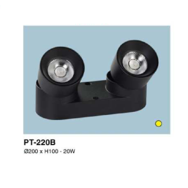 PT - 220B: Đèn rọi đôi - KT: Ø200mm x H100mm - Đèn LED 20W ánh sáng vàng