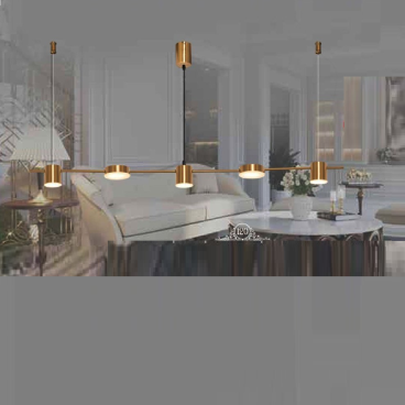 THCN - 222: Đèn thả ngang 5 bóng LED - KT: L1200mm x H1100mm - Đèn LED x 5 bóng