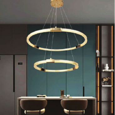 AN - TL - 2226/6+4: Đèn thả 2 vòng LED -  KT: Ø400mm + Ø600mm x H1200mm - Đèn LED đổi 3 màu