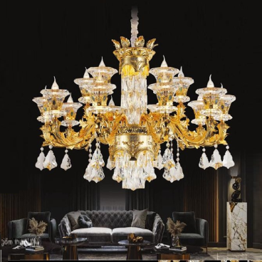 EU - C - 227/10+5: Đèn chùm Phale nến 15 tay - KT: Ø1020mm x H800mm - Bóng đèn E14 x 15 bóng