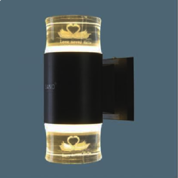 SN - GC 2297: Đèn gắn tường ngoài trời - KT: Ø90mm x H210mm - Đèn LED 9W x 2, ánh sáng đổi 3 màu