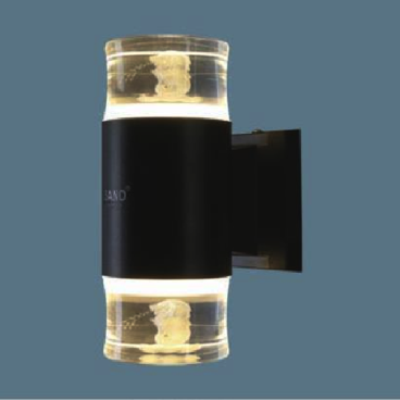 SN - GC 2299: Đèn gắn tường ngoài trời - KT: Ø90mm x H210mm - Đèn LED 9W x 2, ánh sáng đổi 3 màu