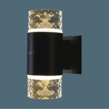 SN - GC 2301: Đèn gắn tường ngoài trời - KT: Ø90mm x H210mm - Đèn LED 9W x 2, ánh sáng đổi 3 màu