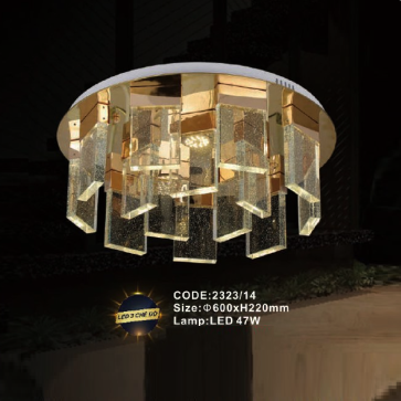 CODE: 2323/14: Đèn áp trần Thanh Phale - KT: Ø600mm x H220mm - Bóng đèn LED 47W ánh sáng đổi 3 màu